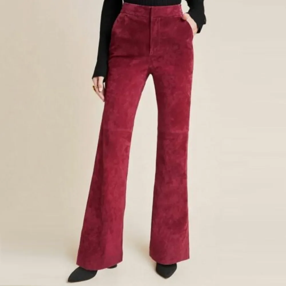 Anthropologie Carson Suede Bootcut Trouser Pant 8 - Picture 2 of 3